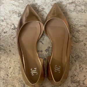 Gold Rose gold pointy toe d’orsay flats 11
